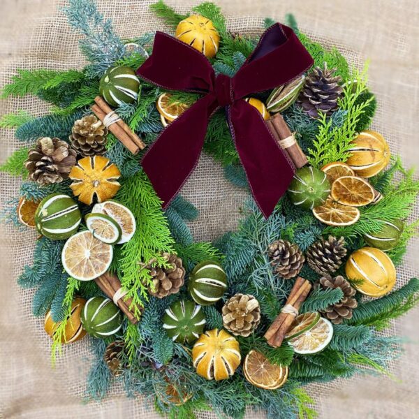 Citrus and Cinnamon Christmas Wreath