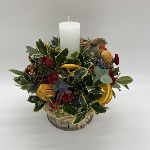 Festive Christmas Candle Arrangement