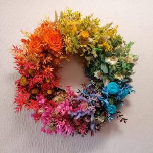 Dried Rainbow Wreath