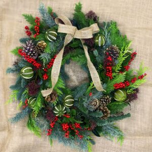 Berries and Cones Christmas Wreath