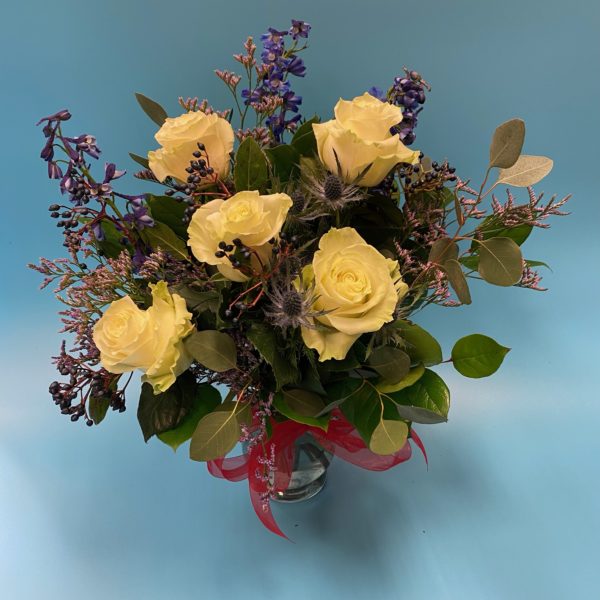 White Roses, Blues and Purples
