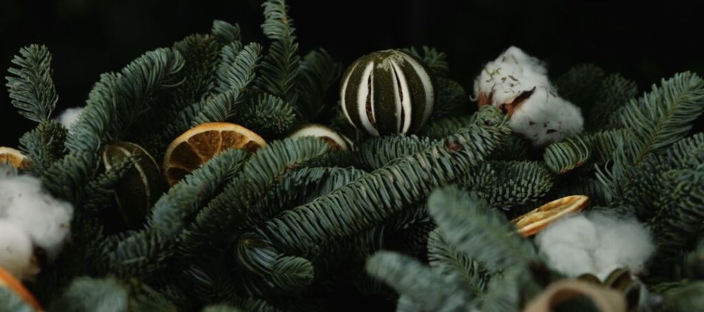 Christmas wreath making
