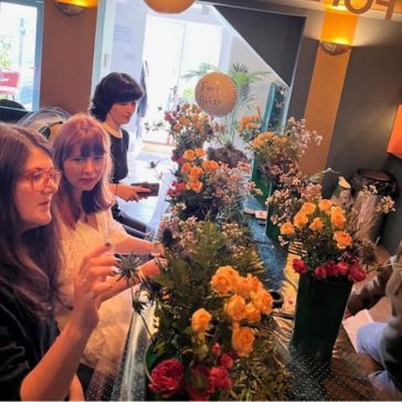 Hen party flower crown making