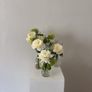 Classic Whites and Greens - Bud Vase Set