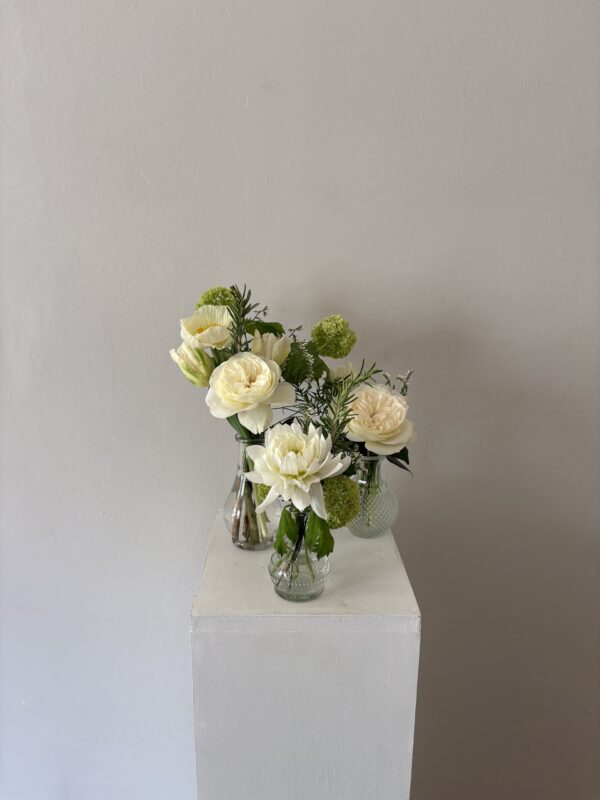 Classic Whites and Greens - Bud Vase Set