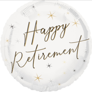 Helium balloon with the words Happy Retirement